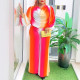 Lantern Sleeve Printed Wide Leg Pants Set NY-10912