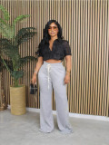 Solid Color Casual Drawstring Pants OD-8710