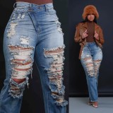Fashion Holes Tassel Jeans LSD-2270