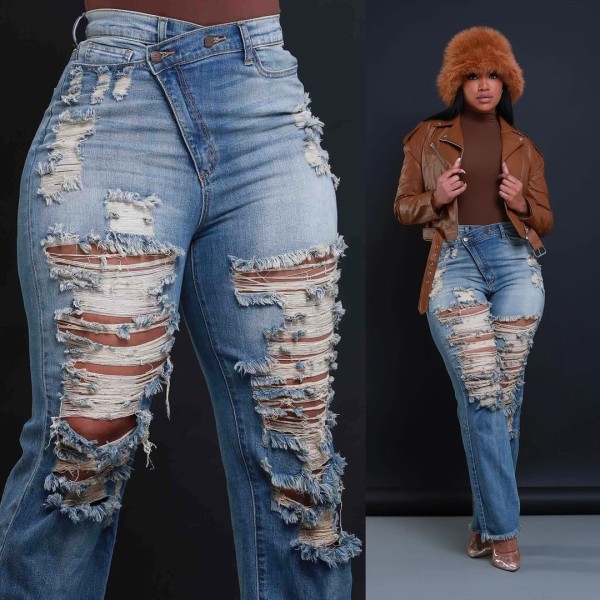 Fashion Holes Tassel Jeans LSD-2270