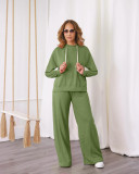 Solid Color Loose Hooded Two Piece Pants Set BLX-93004
