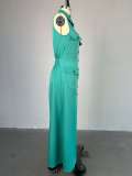 Lapel  Sleeveless Single-breasted Maxi Dress GCNE-7604