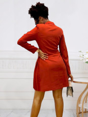 Sexy Pleated Blazer Neck Mini Dress GMLF-3301