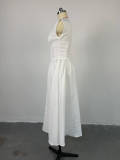 Sleeveless Solid Color Slim Midi Dress GCNE-6990