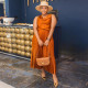 Solid Color Sleeveless Loose Skirt Suit GCNE-7404