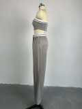 Sport Wrap Chest Vest And Wide Leg Pants Suit GCNE-6208