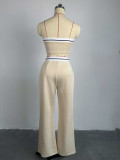 Sport Wrap Chest Vest And Wide Leg Pants Suit GCNE-6208