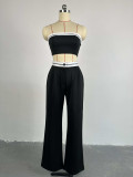 Sport Wrap Chest Vest And Wide Leg Pants Suit GCNE-6208
