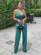 Halter Backless Sleeveless Loose Jumpsuit GCNE-8001