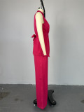 Sleeveless Lace-Up Top Wide Leg Pants Set GCNE-7418