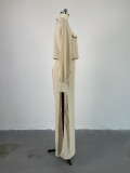 Solid Color Long Sleeve Tops Loose Pants Suit GCNE-6659