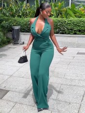 Halter Backless Sleeveless Loose Jumpsuit GCNE-8001