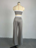Sport Wrap Chest Vest And Wide Leg Pants Suit GCNE-6208