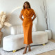 Stacked Neck Short Sleeve High Waist Maxi Dress GCNE-7017