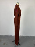 Solid Color Long Sleeve Wide Leg Pants Suit GCNE-6993