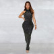 Sexy Sleeveless Hot Drill Backless Maxi Dress BY-7106