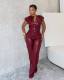 Fashion Sleeveless PU Leather Jumpsuit OLYF-6163
