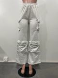 Casual Solid Color Loose Straight Pant OLYF-6157