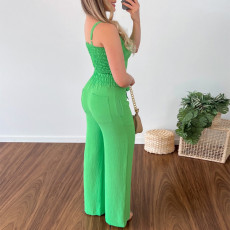 V Neck Short Vest And Straight Pants Suit GCNE-3091