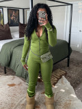 Sport Tight Zipper Flare Sleeve Padded Suit CH-24066