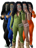 Sport Tight Zipper Flare Sleeve Padded Suit CH-24066