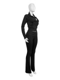 Sport Tight Zipper Flare Sleeve Padded Suit CH-24066