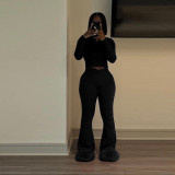 Solid Color Zipper Slim Two Piece Pants Set MEM-88605