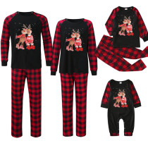 Christmas Printed Plaid Patchwork Loungewear Parent-Child Set GFTM-JJFA01-144