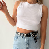 Long Sleeve Shirt And Pants Loose 2 Piece Set(With White Vest) GCNE-3015