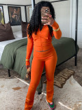 Sport Tight Zipper Flare Sleeve Padded Suit CH-24066