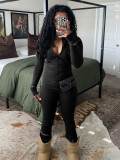 Sport Tight Zipper Flare Sleeve Padded Suit CH-24066