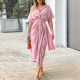 Solid Color Single-breasted Shirt Dress GCNE-8619
