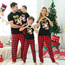 Christmas Printed Short Sleeve Parent-child Home Set GFTM-JJF53-806