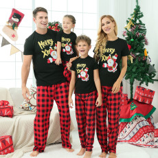 Christmas Printed Short Sleeve Parent-child Home Set GFTM-JJF53-806