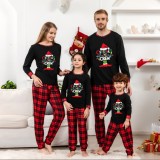 Christmas Plaid Patchwork Print Long Sleeve  Pajama Set GFTM-JJF88