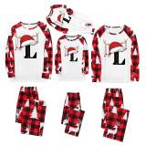 Christmas Letter Print Long Sleeve Parent-Child Pajama Set GFTM-JJF32