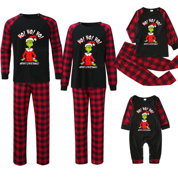 Christmas Printed Patchwork Plaid Print  Parent-Child Pajama Set GFTM-JJFA01