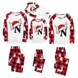 Christmas Letter Print Long Sleeve Parent-Child Pajama Set GFTM-JJF32