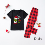 Christmas Printed BlackTops Plaid Print Loungewear Parent-Child Set GFTM-JJF53