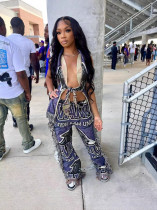 Colorful Patterned Two Tone Tassel Fleece Pants GYZY-8938