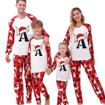 Christmas Letter Print Long Sleeve Parent-Child Pajama Set GFTM-JJF32