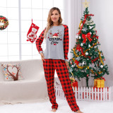 Christmas Plaid Patchwork Printed Homewear Parent-Child Set GFTM-JJF-2221