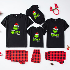 Christmas Printed BlackTops Plaid Print Loungewear Parent-Child Set GFTM-JJF53