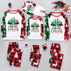 Christmas Plaid Patchwork Printed Loungewear Set GFTM-JJF153