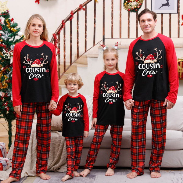 Christmas Letter Print Long Sleeve Parent-Child Set GFTM-JJF109-2221