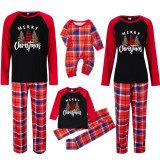 Christmas Plaid Patchwork Print Long Sleeve Parent-Child Set GFTM-JJF101