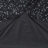 Sequin Sleeveless Backless Midi Dress BY-7097