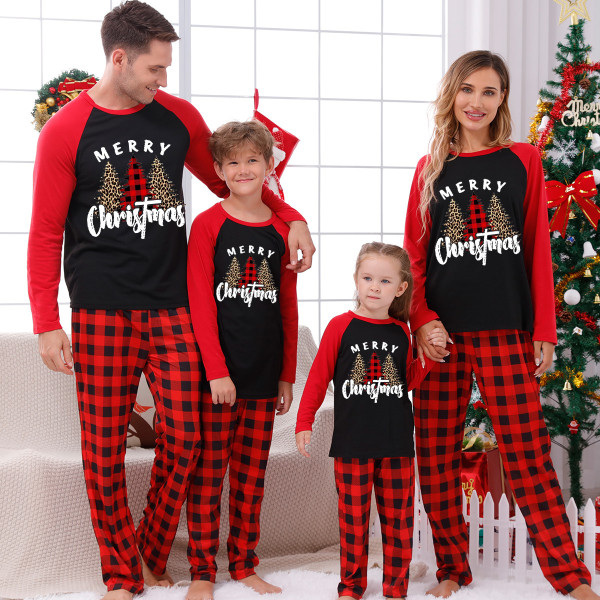 Christmas Letter Printed Long Sleeve Parent-Child Set GFTM-JJF106-230
