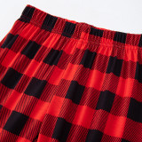 Christmas Printed BlackTops Plaid Print Loungewear Parent-Child Set GFTM-JJF53