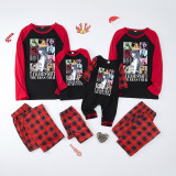 Christmas Plaid Patchwork Print Long Sleeve  Pajama Set GFTM-JJF88